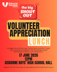 Volunteer Appreciation Lunch - Gisborne