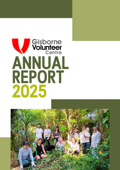 Cover Annual Report with volunteers
